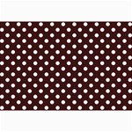Polka Dots - White on Dark Sienna Brown Collage 12  x 18 