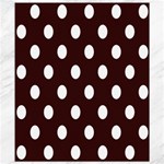 Polka Dots - White on Dark Sienna Brown Canvas 8  x 10 