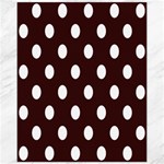 Polka Dots - White on Dark Sienna Brown Canvas 11  x 14 
