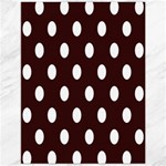 Polka Dots - White on Dark Sienna Brown Canvas 12  x 16 