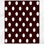 Polka Dots - White on Dark Sienna Brown Canvas 16  x 20 