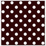 Polka Dots - White on Dark Sienna Brown Canvas 20  x 20 