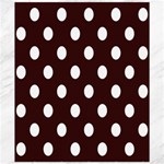 Polka Dots - White on Dark Sienna Brown Canvas 20  x 24 