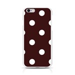 Polka Dots - White on Dark Sienna Brown Apple iPhone 6/6S Silicone Case (Transparent)