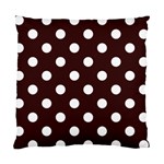 Polka Dots - White on Dark Sienna Brown Standard Cushion Case (Two Sides)