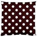 Polka Dots - White on Dark Sienna Brown Standard Flano Cushion Case (Two Sides)
