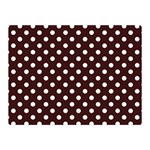 Polka Dots - White on Dark Sienna Brown Double Sided Flano Blanket (Mini)