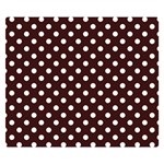 Polka Dots - White on Dark Sienna Brown Double Sided Flano Blanket (Small)