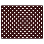 Polka Dots - White on Dark Sienna Brown Double Sided Flano Blanket (Medium)
