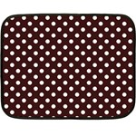 Polka Dots - White on Dark Sienna Brown Double Sided Fleece Blanket (Mini)