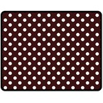 Polka Dots - White on Dark Sienna Brown Fleece Blanket (Medium) (One Side)