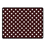 Polka Dots - White on Dark Sienna Brown Fleece Blanket (Small) (One Side)