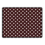Polka Dots - White on Dark Sienna Brown Double Sided Fleece Blanket (Small) (Two Sides)
