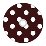 Polka Dots - White on Dark Sienna Brown CD Wall Clock