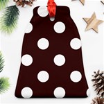 Polka Dots - White on Dark Sienna Brown Ornament (Bell)