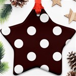 Polka Dots - White on Dark Sienna Brown Ornament (Star)