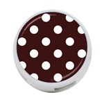 Polka Dots - White on Dark Sienna Brown 4-Port USB Hub (Two Sides)