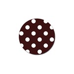 Polka Dots - White on Dark Sienna Brown Golf Ball Marker (4 pack)