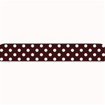Polka Dots - White on Dark Sienna Brown Small Bar Mat