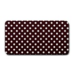 Polka Dots - White on Dark Sienna Brown Medium Bar Mat