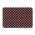 Polka Dots - White on Dark Sienna Brown Small Doormat