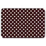 Polka Dots - White on Dark Sienna Brown Large Doormat