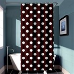 Polka Dots - White on Dark Sienna Brown Shower Curtain 36  x 72  (Stall)