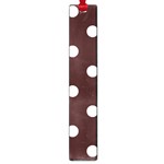 Polka Dots - White on Dark Sienna Brown Large Book Mark