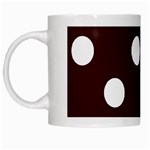 Polka Dots - White on Dark Sienna Brown White Mug