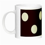 Polka Dots - White on Dark Sienna Brown Night Luminous Mug