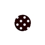 Polka Dots - White on Dark Sienna Brown 1  Mini Magnet