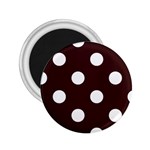 Polka Dots - White on Dark Sienna Brown 2.25  Magnet