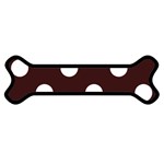 Polka Dots - White on Dark Sienna Brown Magnet (Dog Bone)