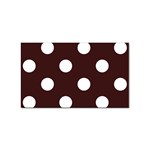 Polka Dots - White on Dark Sienna Brown Sticker Rectangular (100 pack)