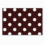 Polka Dots - White on Dark Sienna Brown Postcards 5  x 7  (Pkg of 10)