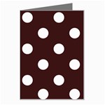 Polka Dots - White on Dark Sienna Brown Greeting Card