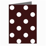 Polka Dots - White on Dark Sienna Brown Greeting Cards (Pkg of 8)