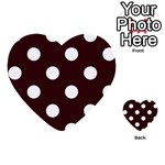 Polka Dots - White on Dark Sienna Brown Multi-purpose Cards (Heart)