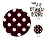 Polka Dots - White on Dark Sienna Brown Multi-purpose Cards (Round)