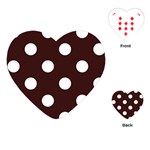 Polka Dots - White on Dark Sienna Brown Playing Cards (Heart)