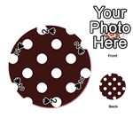 Polka Dots - White on Dark Sienna Brown Playing Cards 54 (Round)
