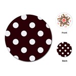 Polka Dots - White on Dark Sienna Brown Playing Cards (Round)