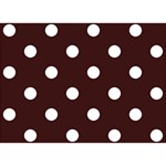 Polka Dots - White on Dark Sienna Brown Birthday Cake 3D Greeting Card (7x5)