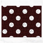 Polka Dots - White on Dark Sienna Brown Jigsaw Puzzle (Rectangular)