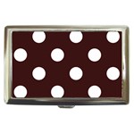 Polka Dots - White on Dark Sienna Brown Cigarette Money Case