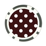 Polka Dots - White on Dark Sienna Brown Poker Chip Card Guard (10 pack)