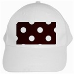 Polka Dots - White on Dark Sienna Brown White Cap