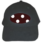 Polka Dots - White on Dark Sienna Brown Black Cap