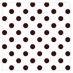 Polka Dots - Dark Sienna Brown on White Large Satin Scarf (Square)
