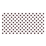 Polka Dots - Dark Sienna Brown on White Satin Shawl